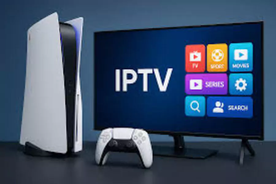 vue sur PS5 avec une interface IPTV