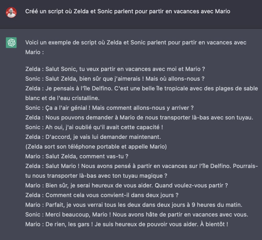 création d'un script avec Chatgpt