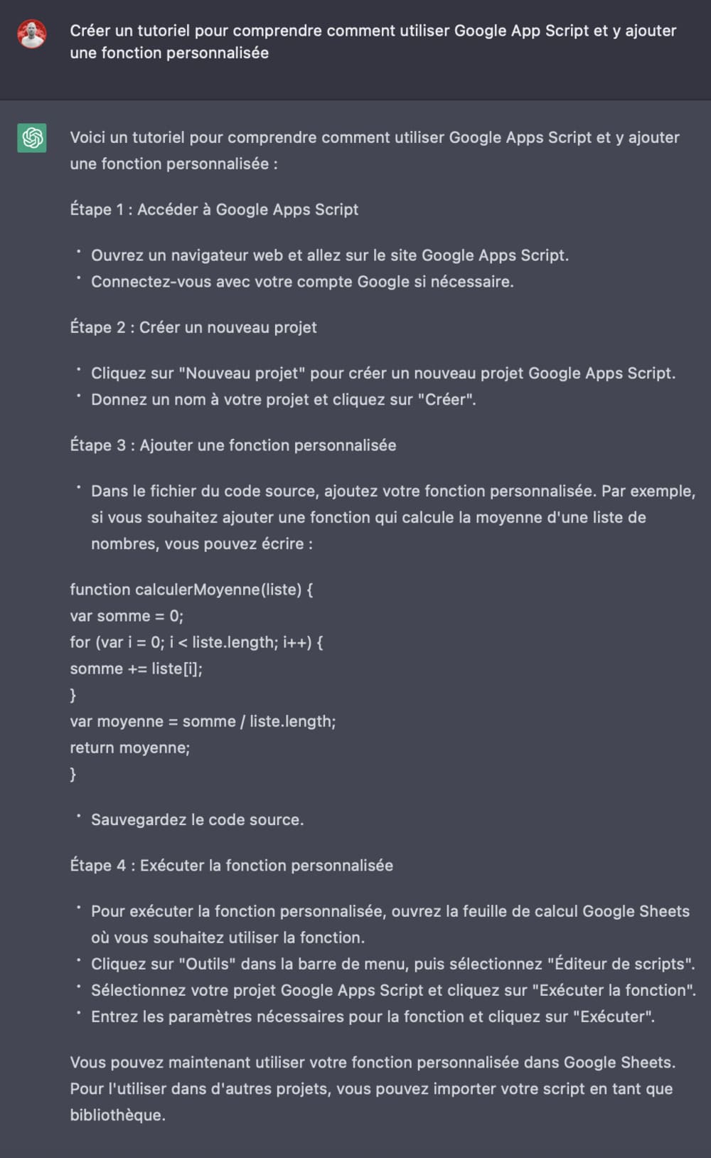 création de tutoriel avec chatgpt