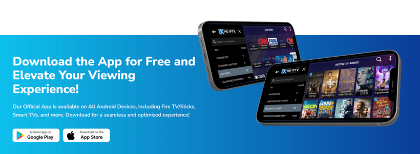 Applications mobile de iptv extreme en haute définition cree par paolo turatti