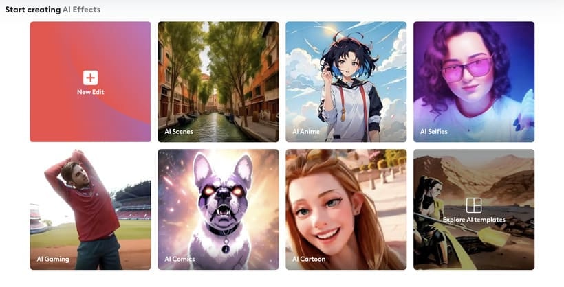 effets spéciaux de videoleap