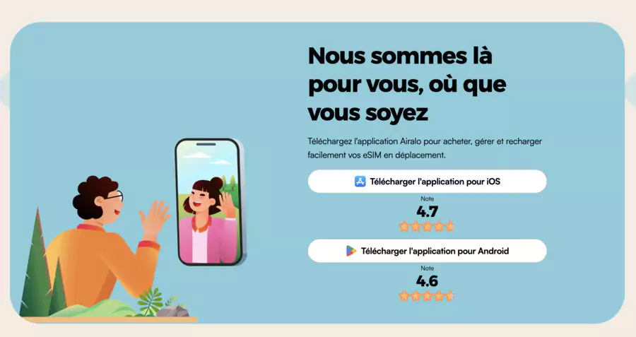 	 téléchargez l'application airalo