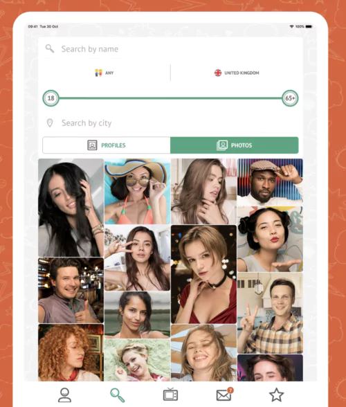 filtres de sélection des profils par pays sur OmeTV