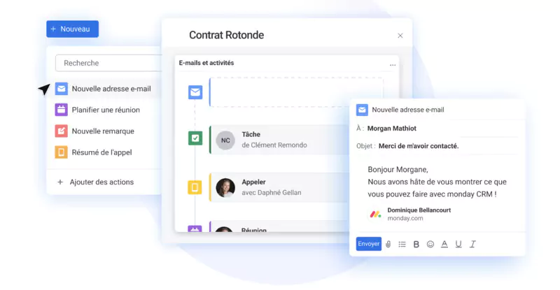 tableau de bord de monday