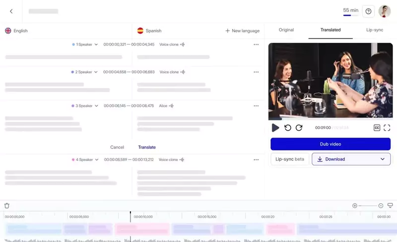 Intégration simplifiée des sous-titres via SRT du site web de Rask.AI
