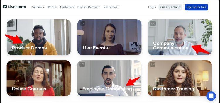 Interface de gestion des webinaires LiveStorm montrant les options de configuration