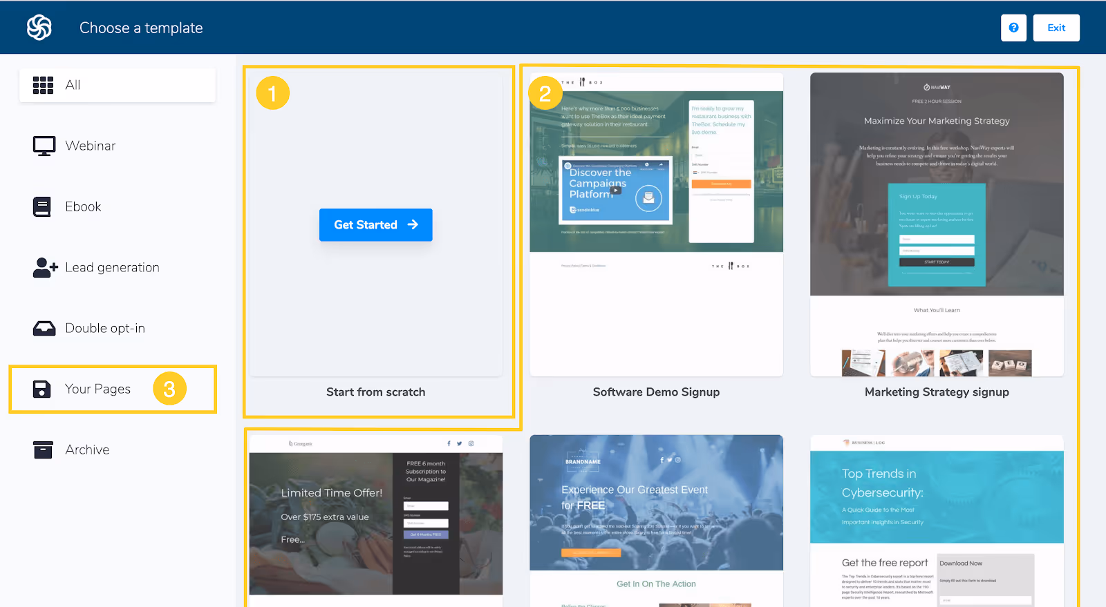 Modèles Landing Pages de Brevo