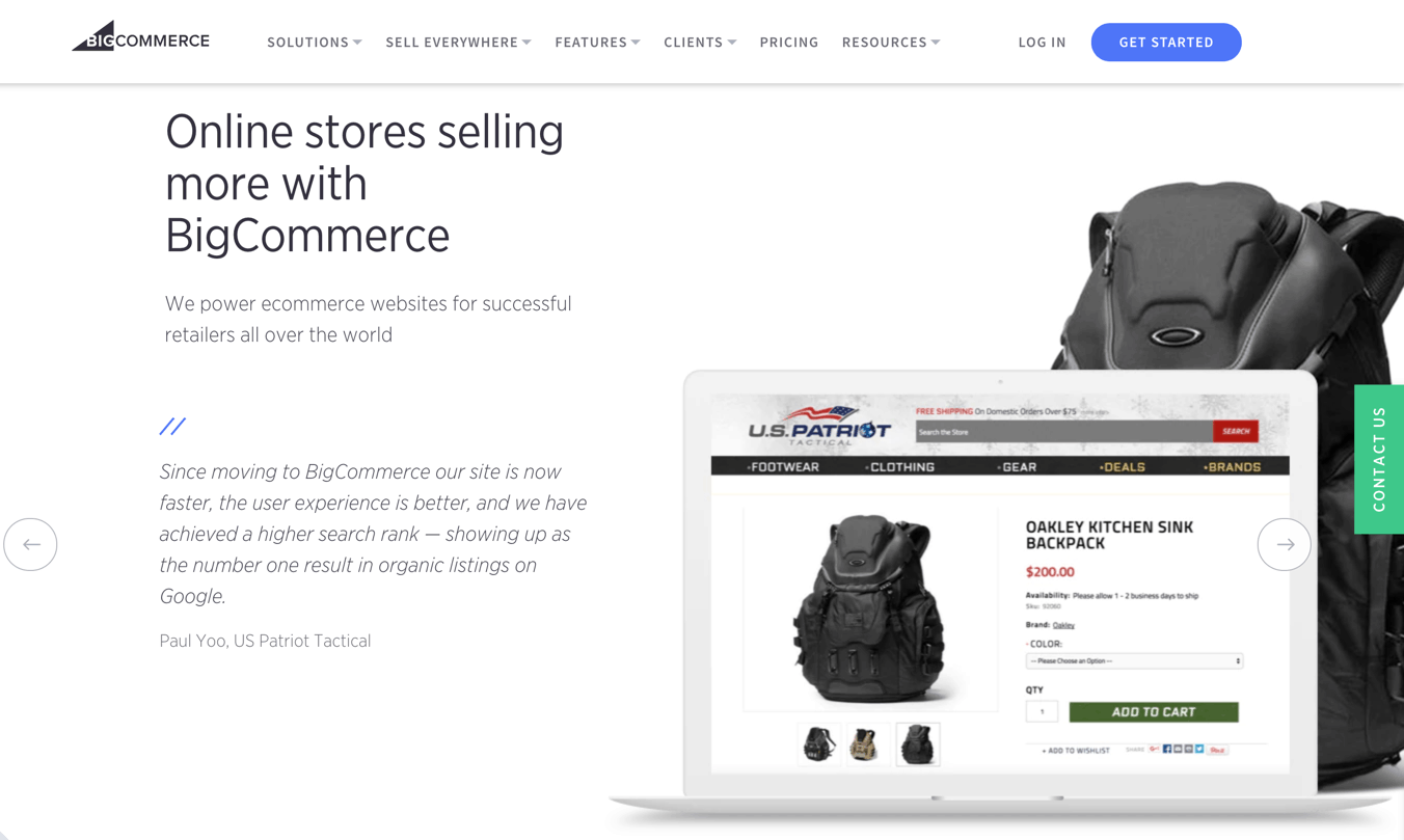 bigcommerce homepage