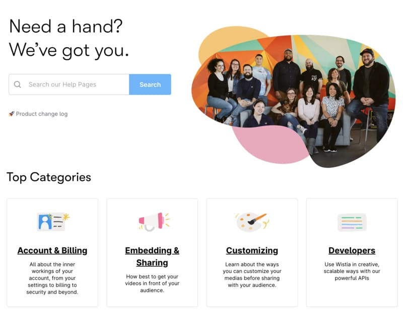 page de ressources de wistia