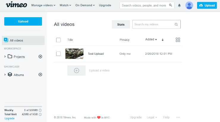 Vimeo create librairie