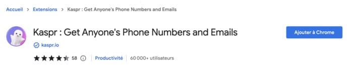 Extension chrome de Kaspr