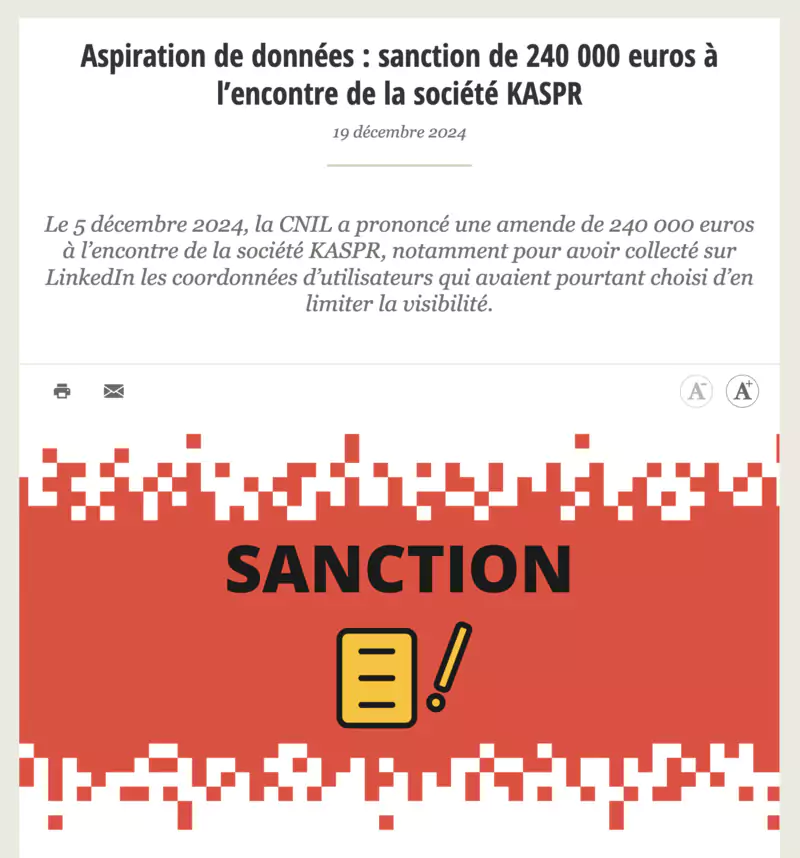 sanction de la cnil
