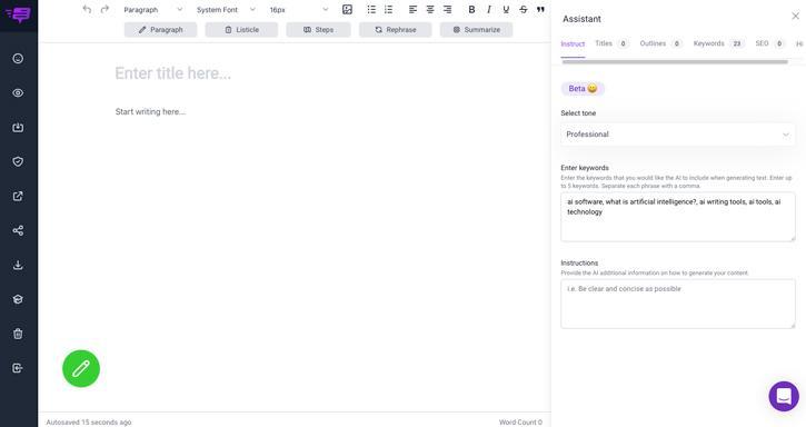 Bramework long form editor
