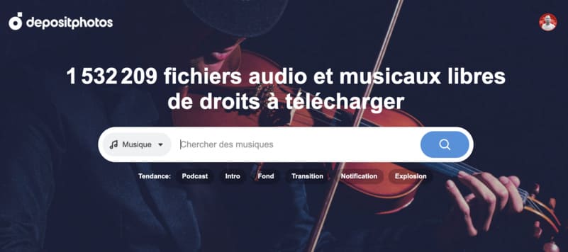 recherche sur le site web de la banque d'images