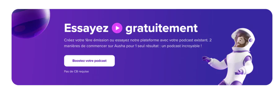 essai gratuit de la plateforme de podcasts Ausha