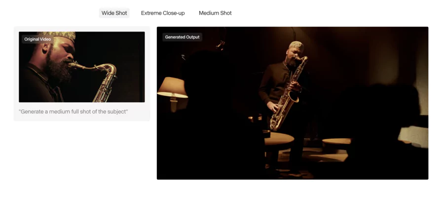 Exemple d'angles différents sur Runway