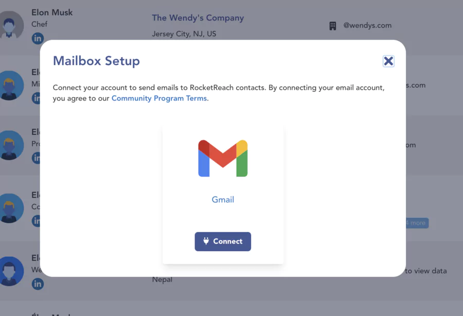 Intégration de RocketReach avec Gmail