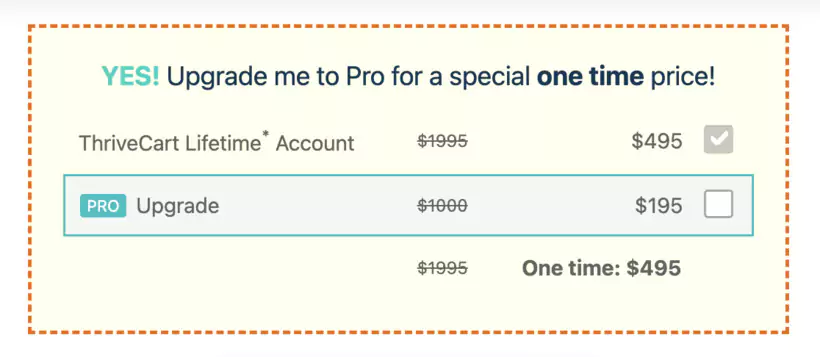 sélection du plan pro