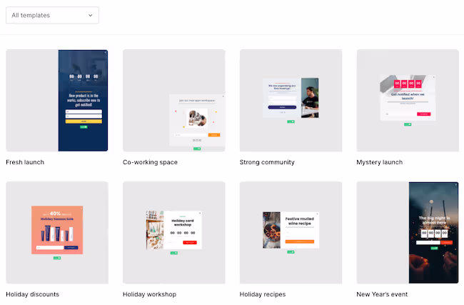 MailerLite form templates, email marketing tool