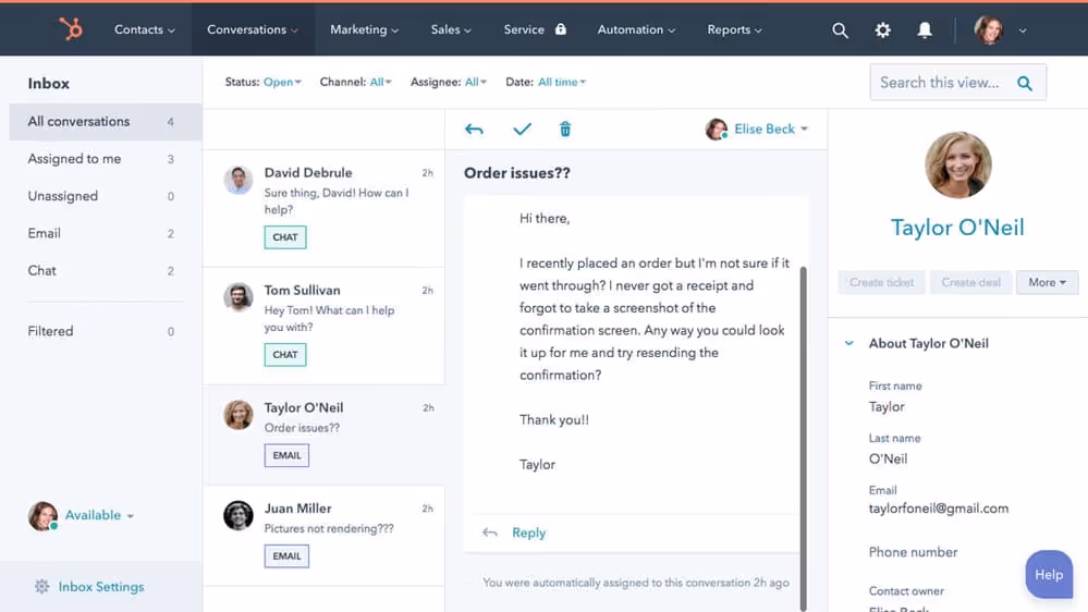 Conversations - CMS hubspot 