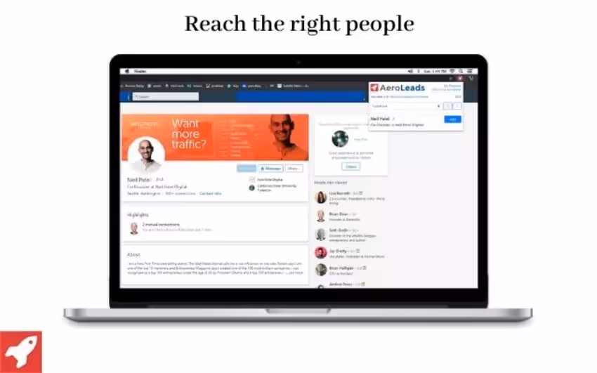 Macbook affichant une interface avec Aeroleads