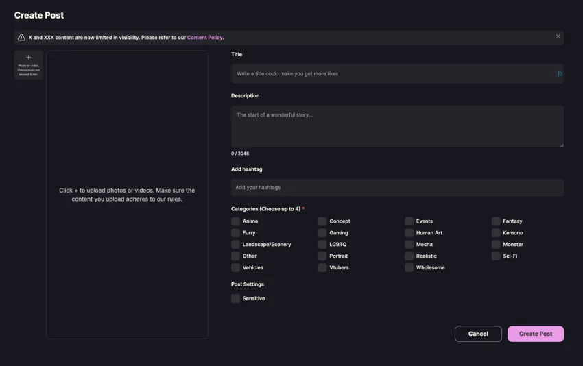 creating a work with Yodayo