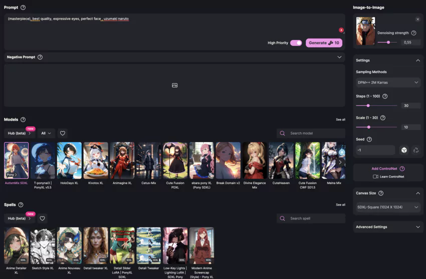 Manga customization with Yodayo