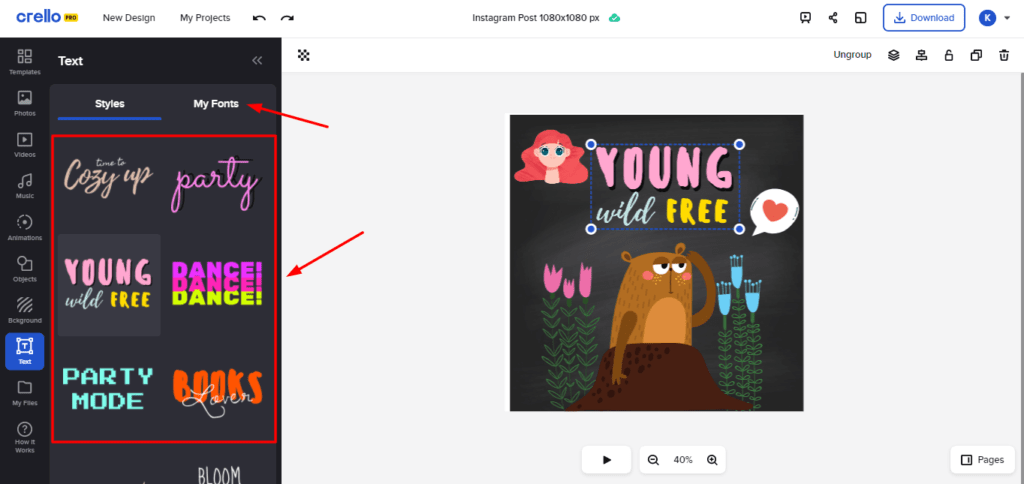 Avis projet Crello Outil de conception graphique