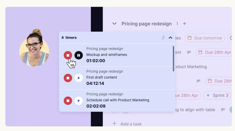 suivi du temps des évènements dans TeamWork pour le Management Consulting