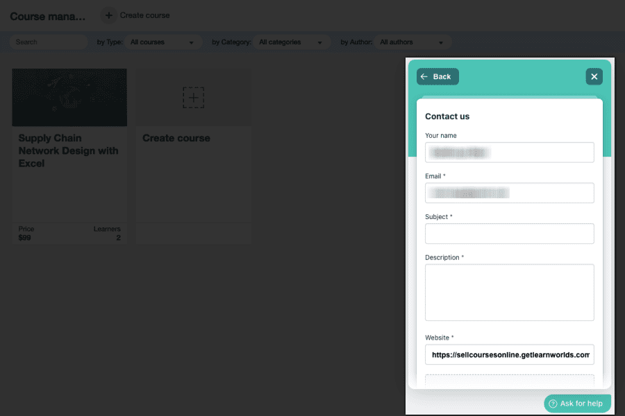 LearnWorlds Customer Support