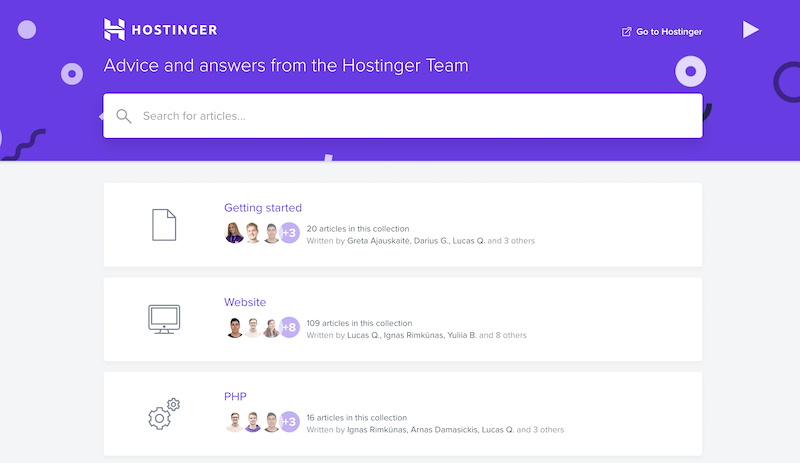 Hostinger knowledge base