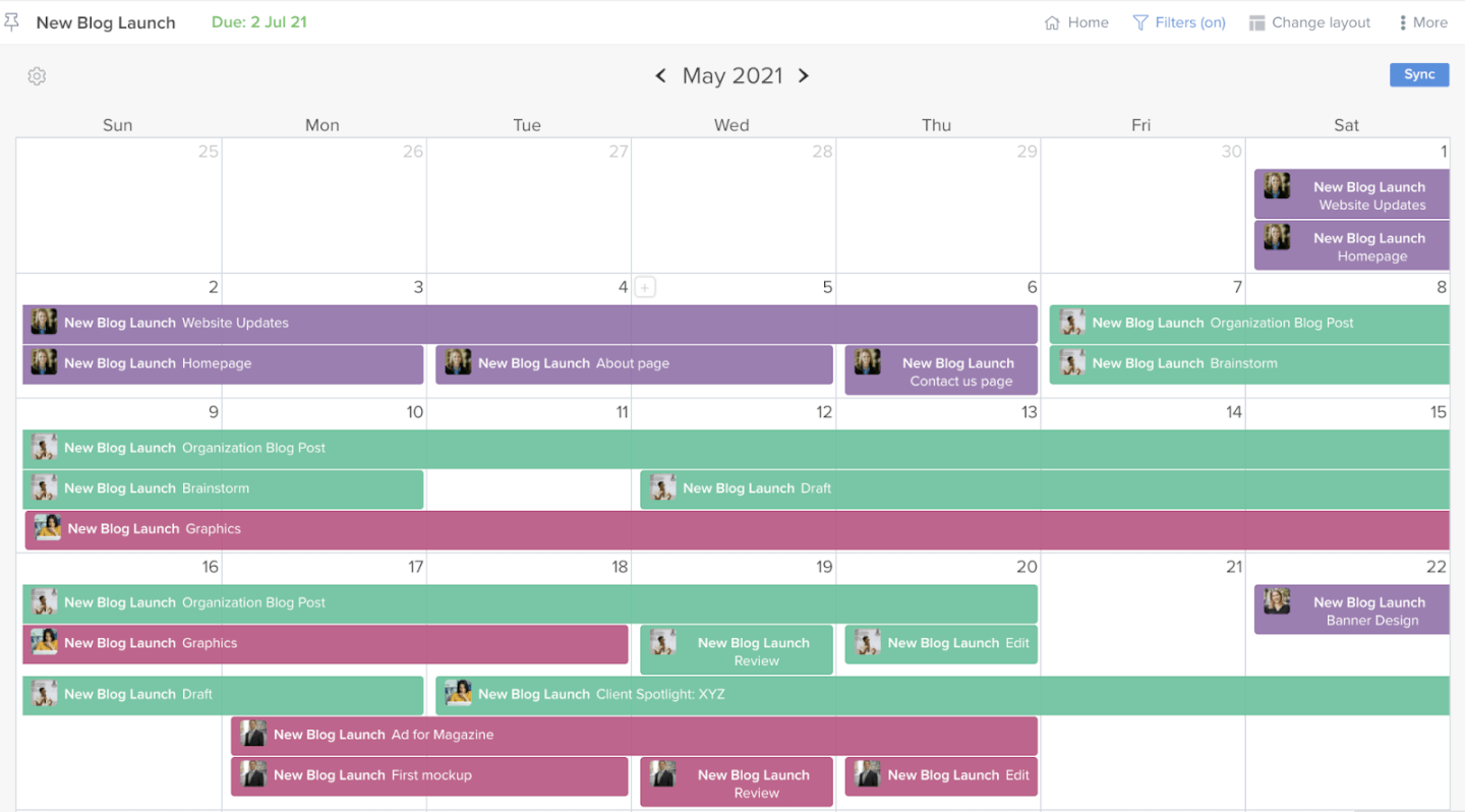 Hive Project Management Layout Options Screenshot