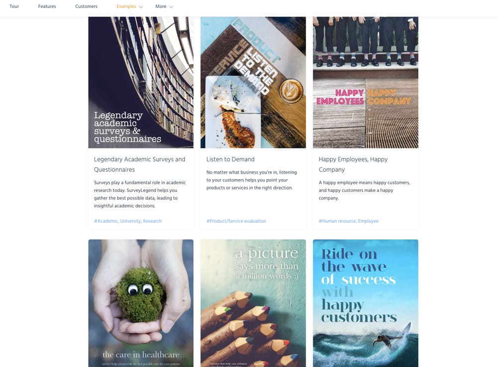 avis logiciel en cloud SurveyLegend modèles