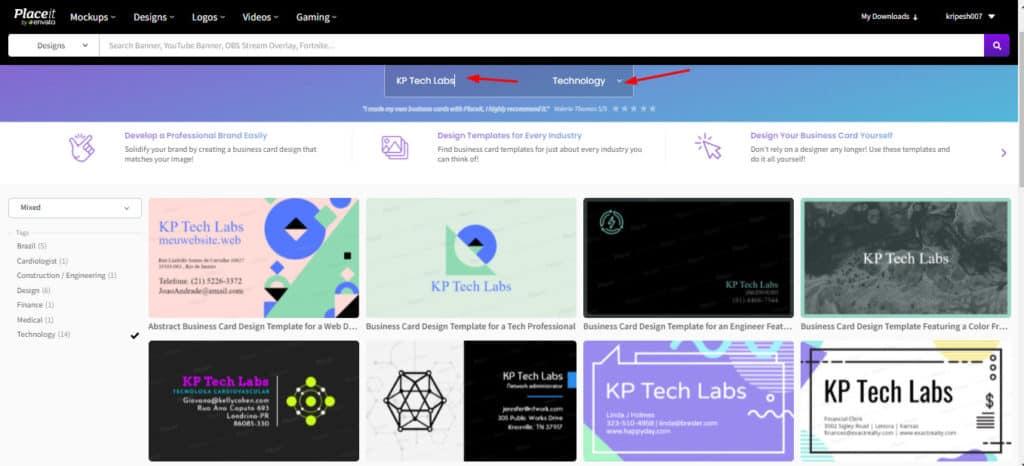 cartes business - Placeit