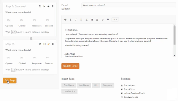 Automated Outreach Emails - generate leads  - approach and schedule following emails - promote your product and services 