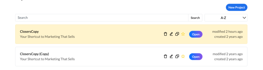 features and ai writing tools for sales pages by closers copy