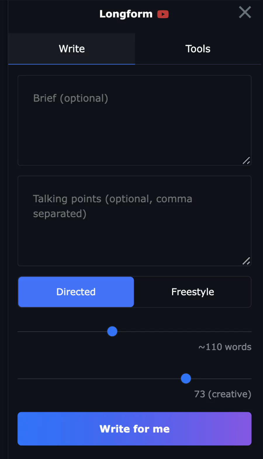 action de texte d'écriture de longs formats 