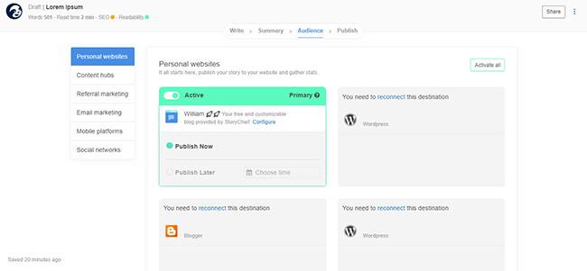 Once active you can share