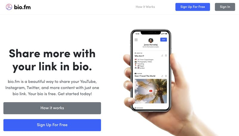 landing page de bio