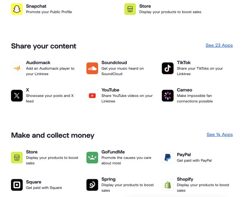 Intégrations tiktok, instagram, canva, etc de cet outil
