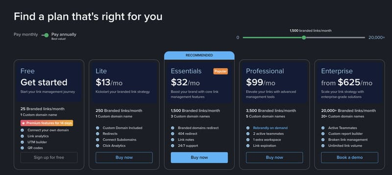 site web de rebrandly