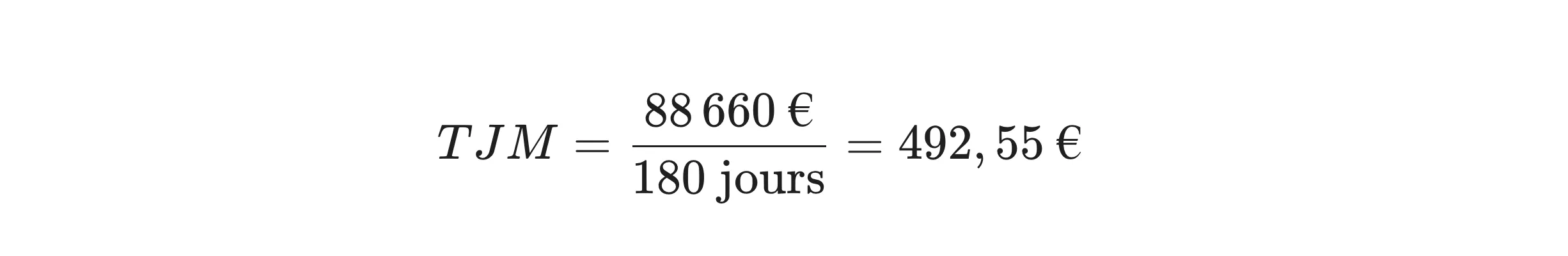 Example calculation of a daily rate in question