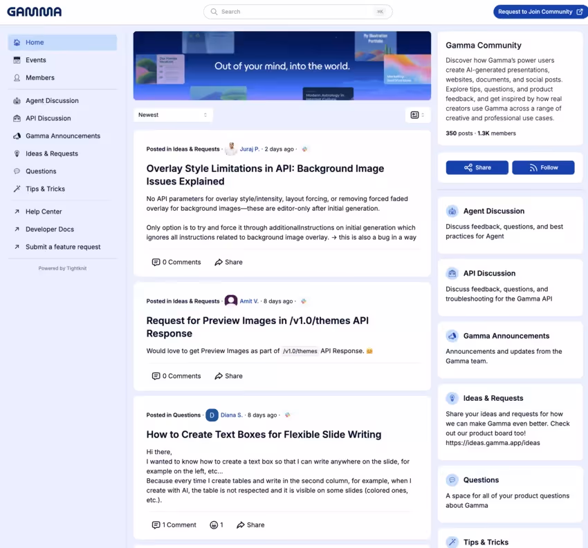 communauté de gamma app