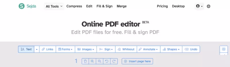 Écrire sur un PDF  avec Sedja