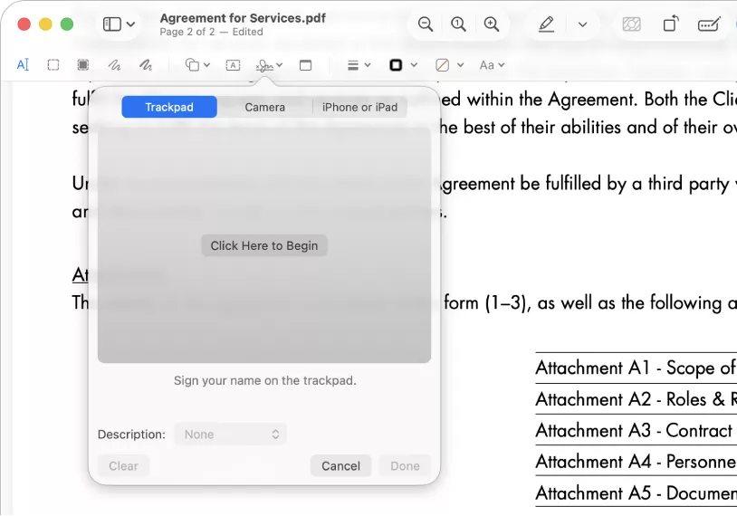 edit a pdf with Mac's built-in Preview