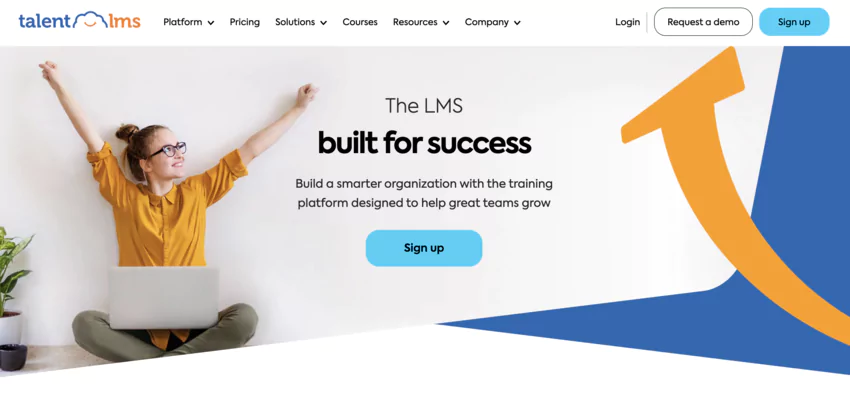 page d'accueil de la plateforme e learning TalentLMS
