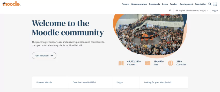 page d'accueil de la plateforme e-learning Moodle