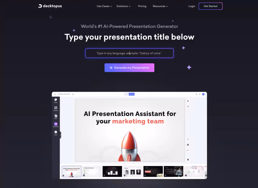 alternative to tome ai: : Decktopus