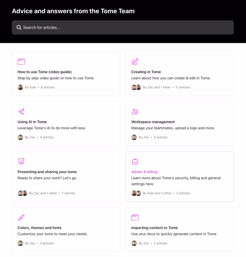evaluate support for Tome AI alternatives