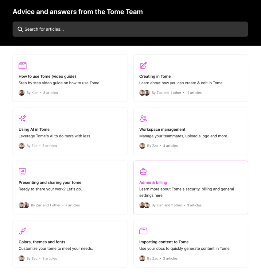 evaluate support for Tome AI alternatives